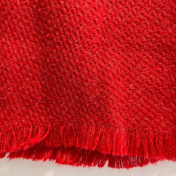 ISAAC MIZRAHI TARGET sz 14 Red Button Tweed Pleated Wool blend Wrap Skirt - Picture 4 of 11